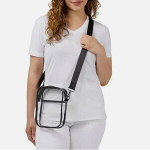 32 Degrees Womens Mens Crossbody Bag Clear Unisex Adjustable Removable Strap